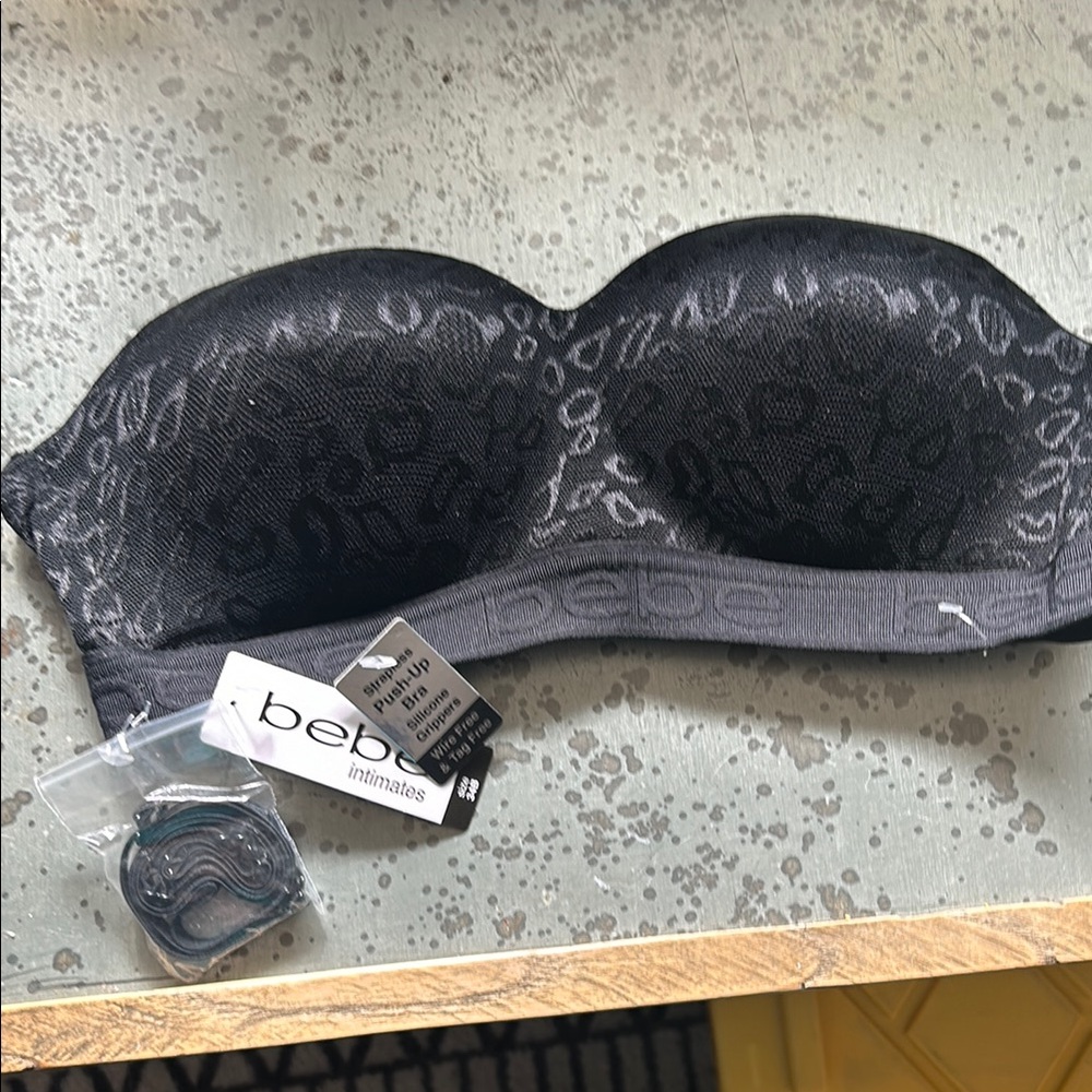 Bebe Black Strapless Bra